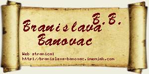 Branislava Banovac vizit kartica